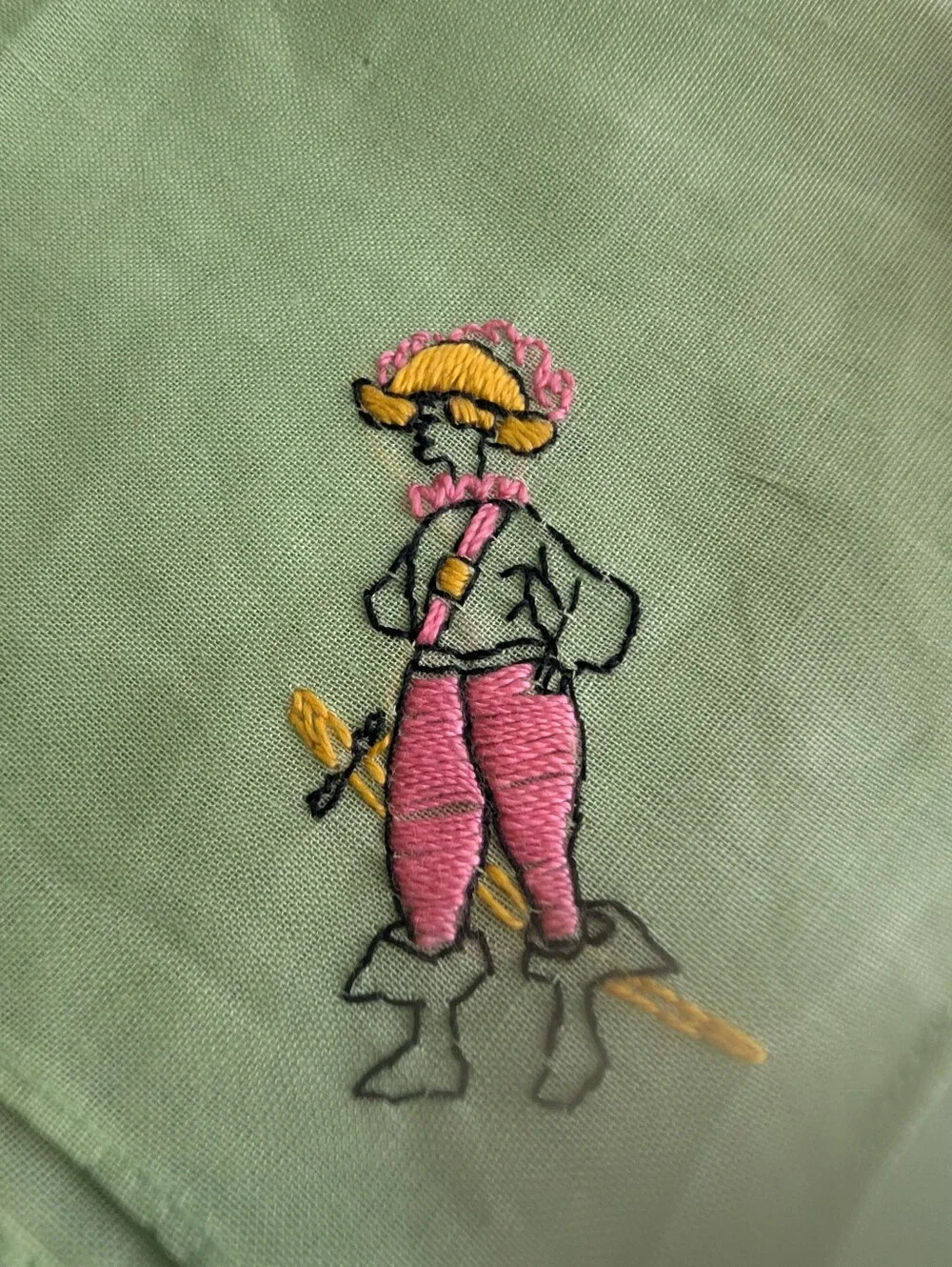 Vintage Kids Embroidered Pastel Handkerchiefs - Pink & Mint
